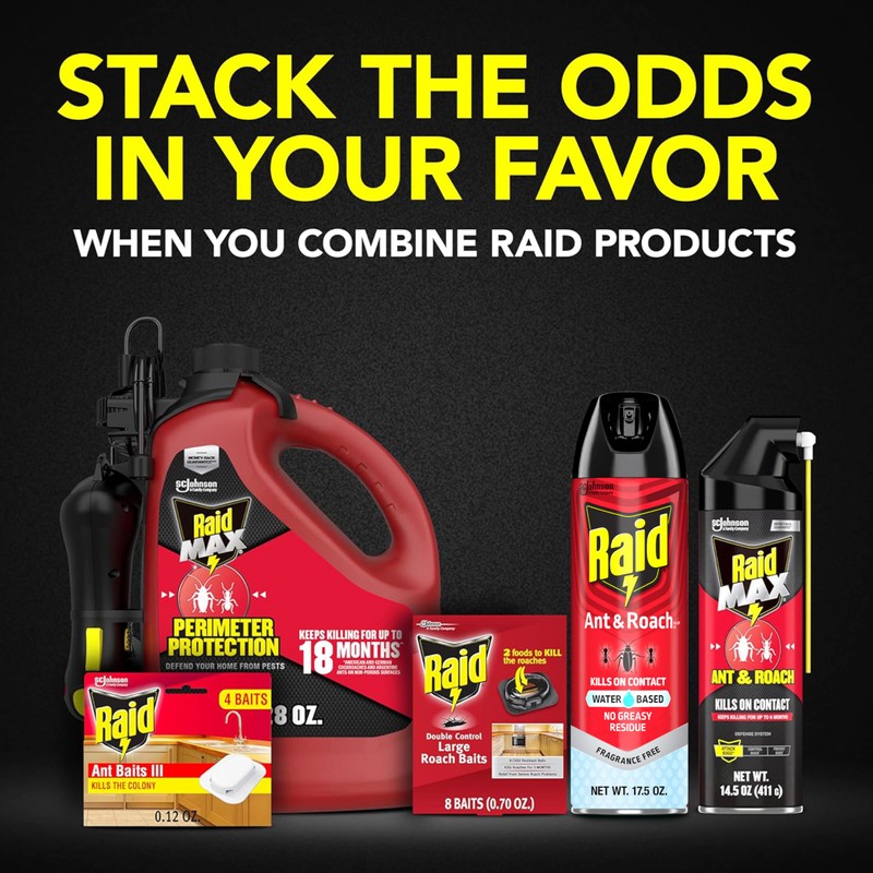Raid Ant & Roach Aerosol Bug Spray, Water-Based Formula Insecticide