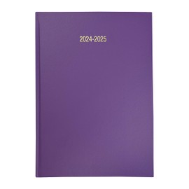 2024-2025 Diary Academic Year A5 Week to View Hardback Casebound Mid Year Student Teacher Appointment Planner Diary (Purple)