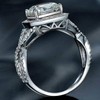 Princess Cut Cubic Zircon Simulated Diamond Wedding Engagement Proposal Ring