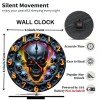 25x25cm Wood Wall Clock that is a Basketball Court with