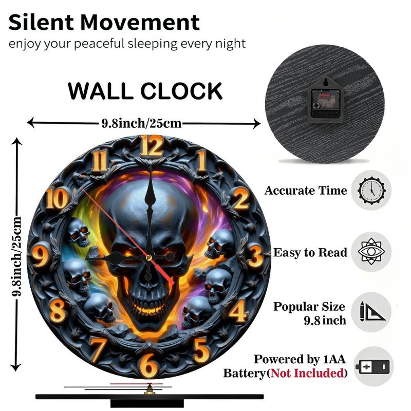 25x25cm Wood Wall Clock that is a Basketball Court with