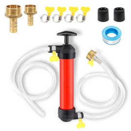 RV Antifreeze Hand Pump Kit, Multi-Use Siphon Pump Kit with 2 Connectors and 4 Clamps, RV Winterizing Kit for Gasoline, Liquid and RV Antifreeze for Winterizing