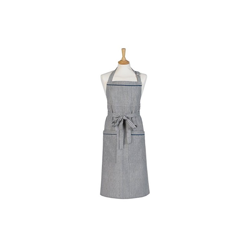Hampton - Denim and Grey Stripe - 100% Cotton Apron