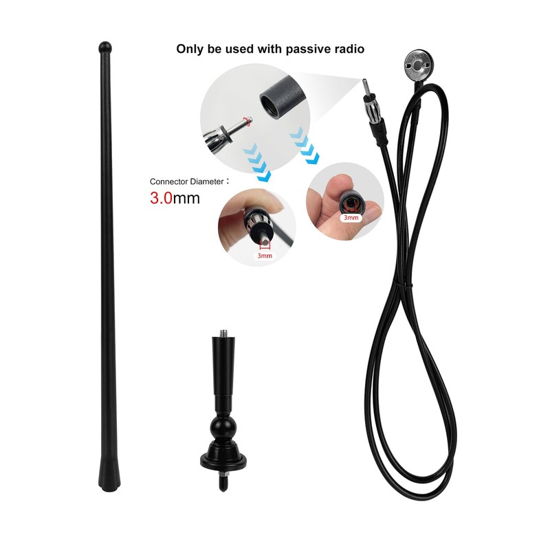 Herdio Waterproof Marine Radio Antenna 3.0mm Connector Rubber Duck Dipole