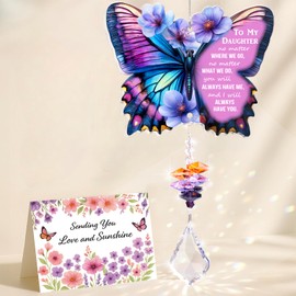 Joybble Daughter Gifts, Gifts for Daughter - Butterfly Crystal Suncatcher, Birthday Gifts for Children from Mum Dad, Gifts for Women, Anniversary Graduation Gift, Sun Catcher