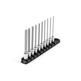 1/4 Inch Drive Long Hex Bit Socket Set with Rail, 10-Piece (5/64-5/16 in.)