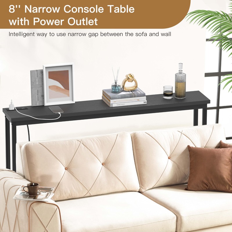 FAMIDGE 35'' High Behind Couch Table, Narrow Console Table with
