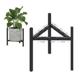 Adhoklop Adjustable Plant Stand Indoor for 8-16 Inch Pots, Heavy-Duty Metal Flower Pot Holder Indoor/Outdoor Corner Use - Compatible with Multiple Planters (Pots & Plants Not Included) - Black