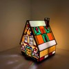 Bieye L10677 Gingerbread House Tiffany Style Stained Glass Accent Table