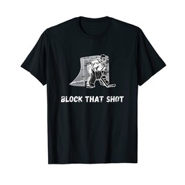 Ice hockey goalie block shot player goaltender Men Kid retro T-Shirt