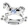 Crystocraft Chrome Plated Rocking Horse With Blue Crystals