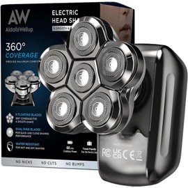 AidallsWellup Waterproof Electric Head Shaver for Bald Men - 6D Cordless, New