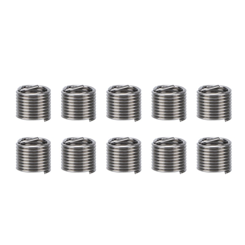 15 Pcs Thread Repair Tool Kit M10x1.25mm Metal Threaded Inserts