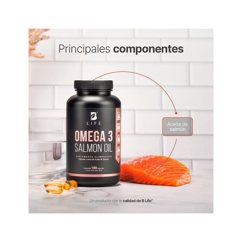 Suplemento alimenticio B life Omega 3 Salmon 180 Caps c/u