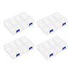 HARFINGTON 4pcs Component Storage Box 8 Grids PP Electronic Organizer