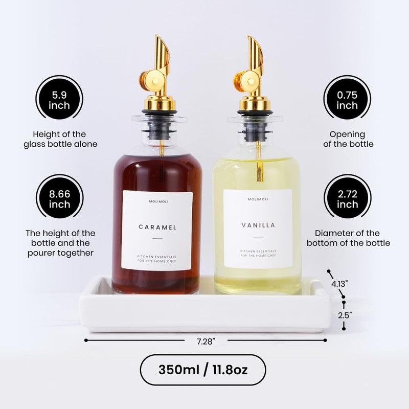 Molimoli Olive Oil Dispenser Bottle for Kitchen, Coffee Syrup Dispenser