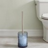 Decorative Glass Toilet Brush and Holder Set, 14.8 inch Height,