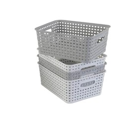 Bblie Small Plastic Storage Basket, 4-Pack