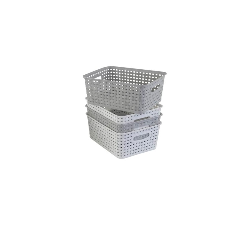Bblie Small Plastic Storage Basket, 4-Pack