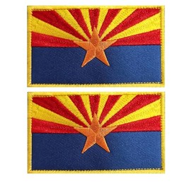 Arizona Flag Patch Arizona Flag Embroidery Patch for Hats, Tactical Bags, Jackets, Clothes Patch Team Military Patch（ 2 Pack）