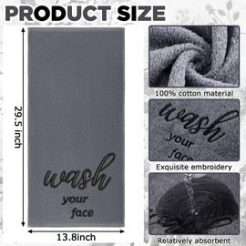 Fanfanwin 3 Pcs Wash Your Hands Farmhouse Decorative Hand Towels for Bathroom Kitchen Rustic Embroidered 100% Cotton 14 x 29 Bath Towels for Drying Cleaning Cooking