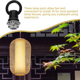 Veemoon 6pcs Lamp Nut Eye Nut Ceiling Hook for Chandelier Ceiling Hook for Hanging Pendant Light Black Hooks for Hanging s for Light Fixture Screw Zinc Alloy M10