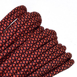 10', 25', 50', 100' Hanks, 250 ft Spool, 1000 Ft Spool of Parachute 550 Cord Type III 7 Strand Paracord - Orange Diamonds - 25 Feet