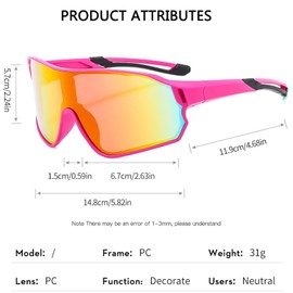 MUSELK Sports Sunglasses Men Women Cycling Glasses Sunglasses Polarised Sunglasses for Outdoor Activities MTB Road Bike Cycling Biking Ski Sunglasses with UV400
