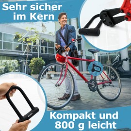 WIDDER Small U-Lock Bicycle [High Security Lock Only 800g] - 14 mm Solid Steel Shackle - Bicycle Lock High Security - Bracket & 3 Keys, E Bike Lock e Scooter U Lock Road Bike Lock