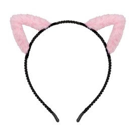 WHAVEL Cat Ears Headband Cute Cat Headband Fluffy Cat Ears (Pink)