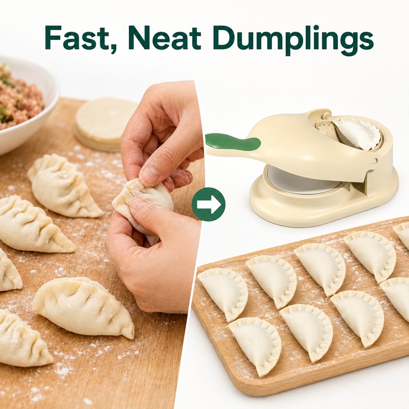 2-in-1 Dumpling Maker for Home Cooking - Dough Press and
