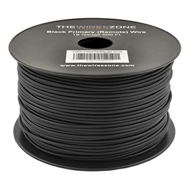 The Wires Zone 18 Gauge AWG 500' Feet ft Stranded Primary Remote Wire Cable (Black)