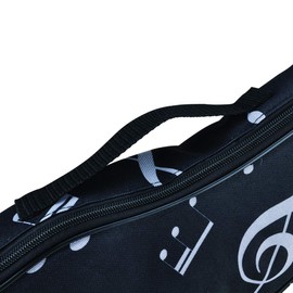 HilerPunk Musical Note Pattern Concert Ukulele Bag,Case,23Inch 600D Waterproof Oxford Ukulele Bags Cases Single Shoulder Backpack with Adjustable Straps (Black)