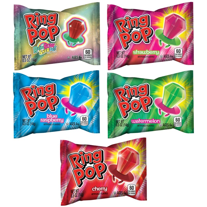 Ring Pop Individually Wrapped Bulk Lollipop Variety Pack – 10
