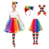 Angenster Angenster Karneval Regenbogen Kostüm Damen Set, Tüllrock Damen Kostüm