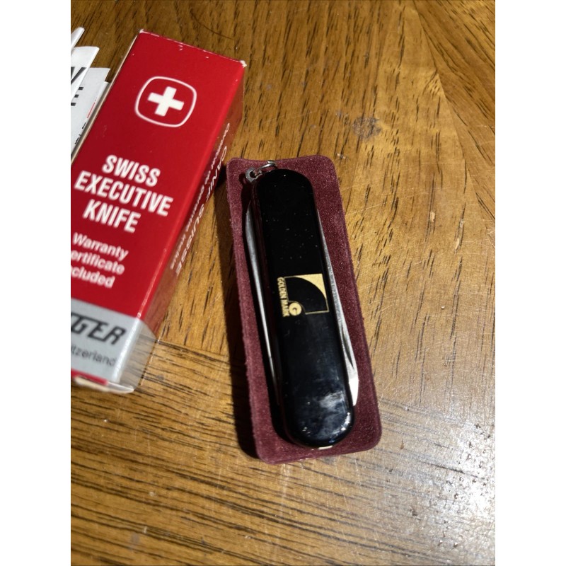 WENGER Swiss Executive Knife - Black Knife File Tweezers New