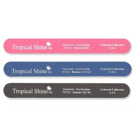 Tropical Shine 22cm Nail Files For Natural and Acrylic Nails. 3 pcs.