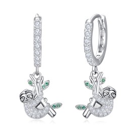 Hypoallergenic Sloth Huggie Hoop Earrings 925 Sterling Silver Small Animal Huggie Cartilage Earring Cute Hoops Ear for Women