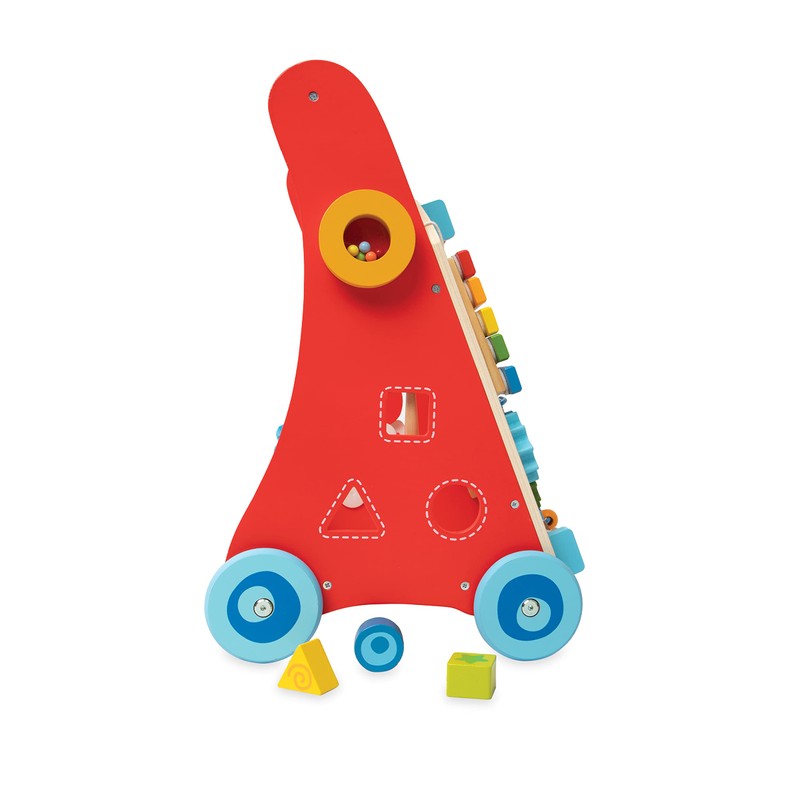 Nuby Wooden Baby Walker with Interactive Features for Early Development,