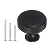 worahroe 10 Pcs Cabinet Knobs Black Matte Metal Round Knurled
