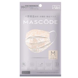 Mascode Non-woven Mask, Size M, Lace, Coral Pink