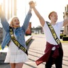 2 Pcs Homecoming King & Queen Sash with Gold Foil,