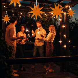 Pack of 3 9-Point Paper Star 30 cm Paper Hanging Christmas Decorations Wedding Birthday Baby Shower Room Christmas Decorations Party Accessories (Dark Green)