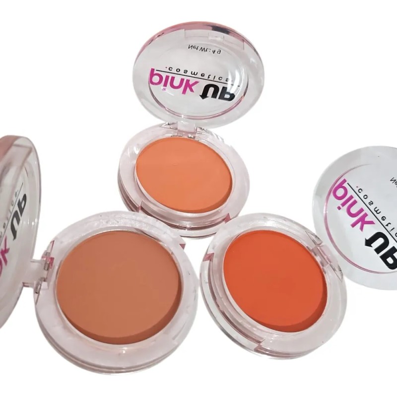 Rubor Trio Pink Up Cosmetics En Polvo Compacto Apricot Soft