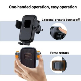 LEVIENY【2025 Latest Evolution【Newly Developed Metal Hooks】 car Phone Holder Car Mount, Easy to Install, Free to Adjust Smartphone Stand Car Smartphone Stand【Black】