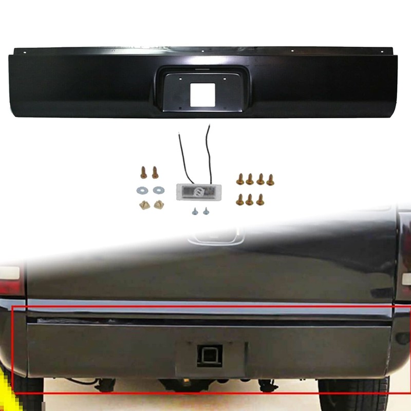 SEBLAFF Rear Steel Bumper Roll Pan Primed Steel Replacement for