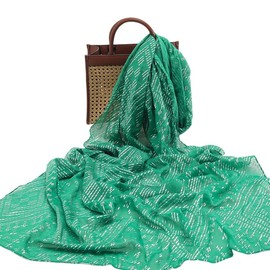 1920s women's fashion scarf Faux Assuit foil bronzer cape retro style (Green)