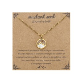 Your Always Charm Mustard Seed Necklace for Women Jesus Necklaces Christian Faith Geometric Religious Inspirational Gift Mustard Seed Jewelry