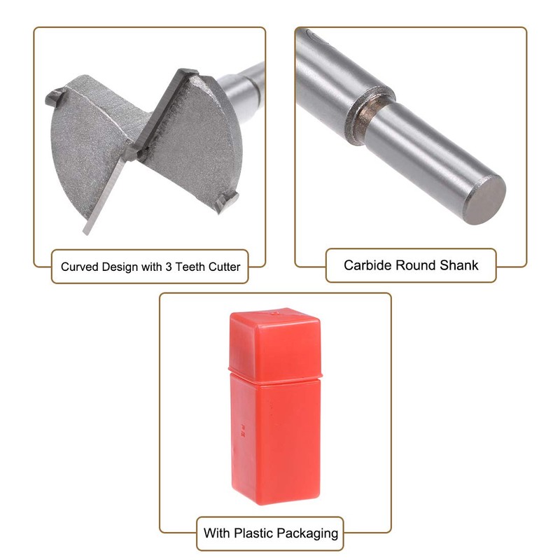 sourcing map Forstner Drill Bits 40mm, Tungsten Carbide Wood Hole