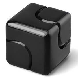 Infinity Cube Fidget Spinner Spielzeug für Kinder Erwachsene, Metall Spirale Fidget Würfel Puzzle Block Focus, Mini Gadget Spielzeug zum Stressabbau, Geschenk für Männer Vater Junge (schwarz)